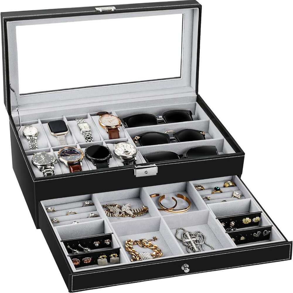Watch Box Watch Case Jewelry Organizer Holder Jewelry Display Box Case Sunglasse